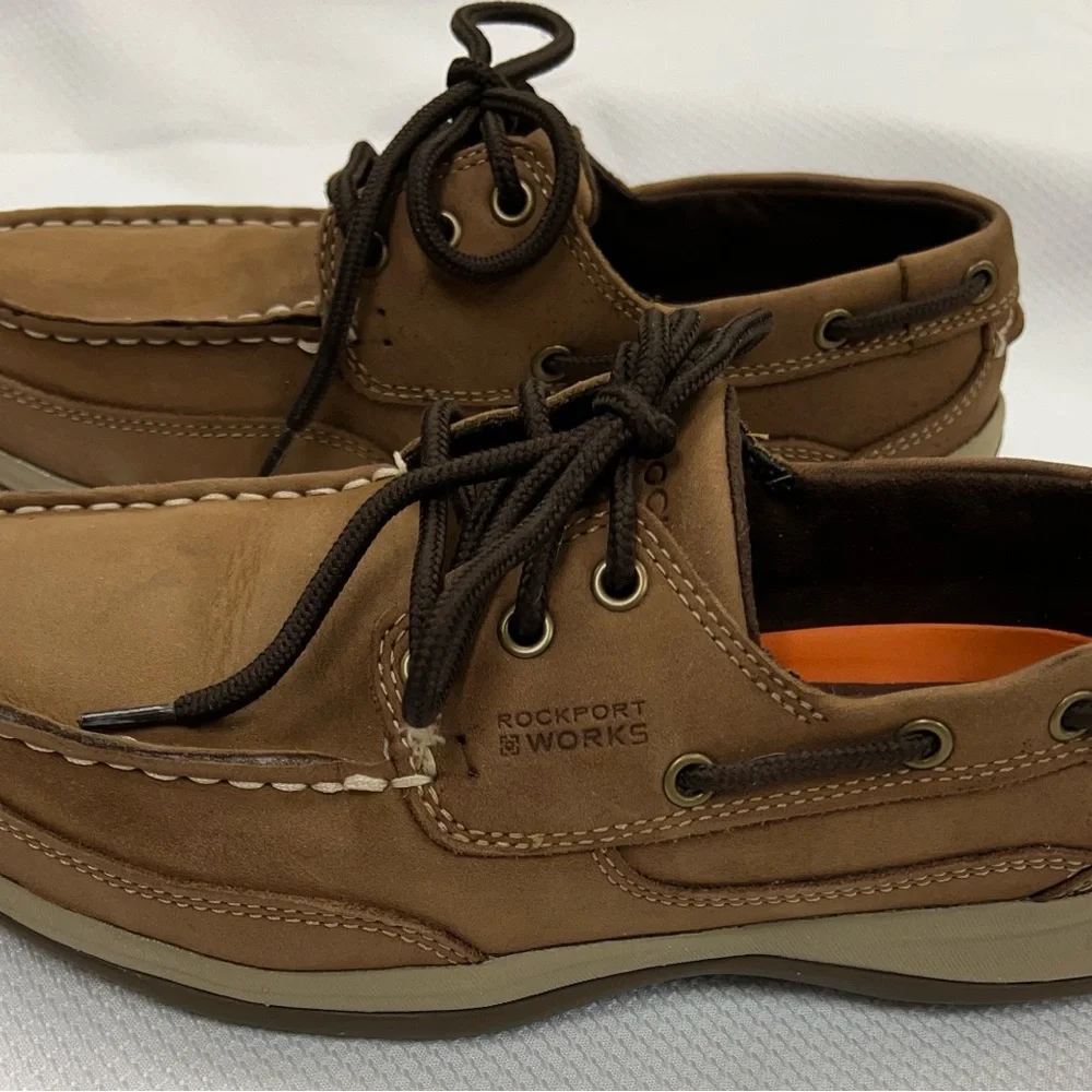 Rockport Works Tan Boat Shoes 8W